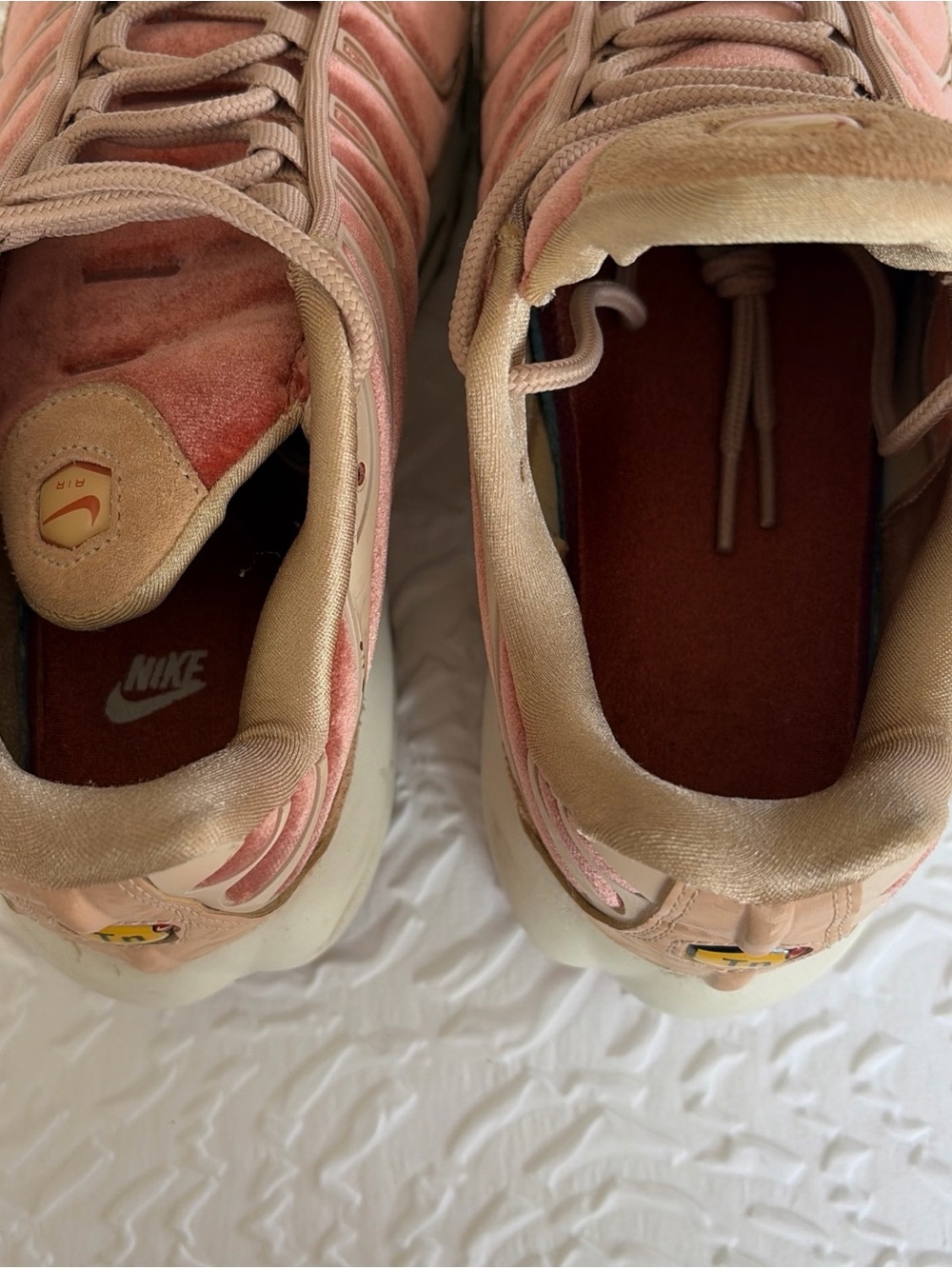 Nike Air Max Plus LX Velvet Dusty Peach Pink Beige AH6788-201 Women's Size 7 - Picture 8 of 9